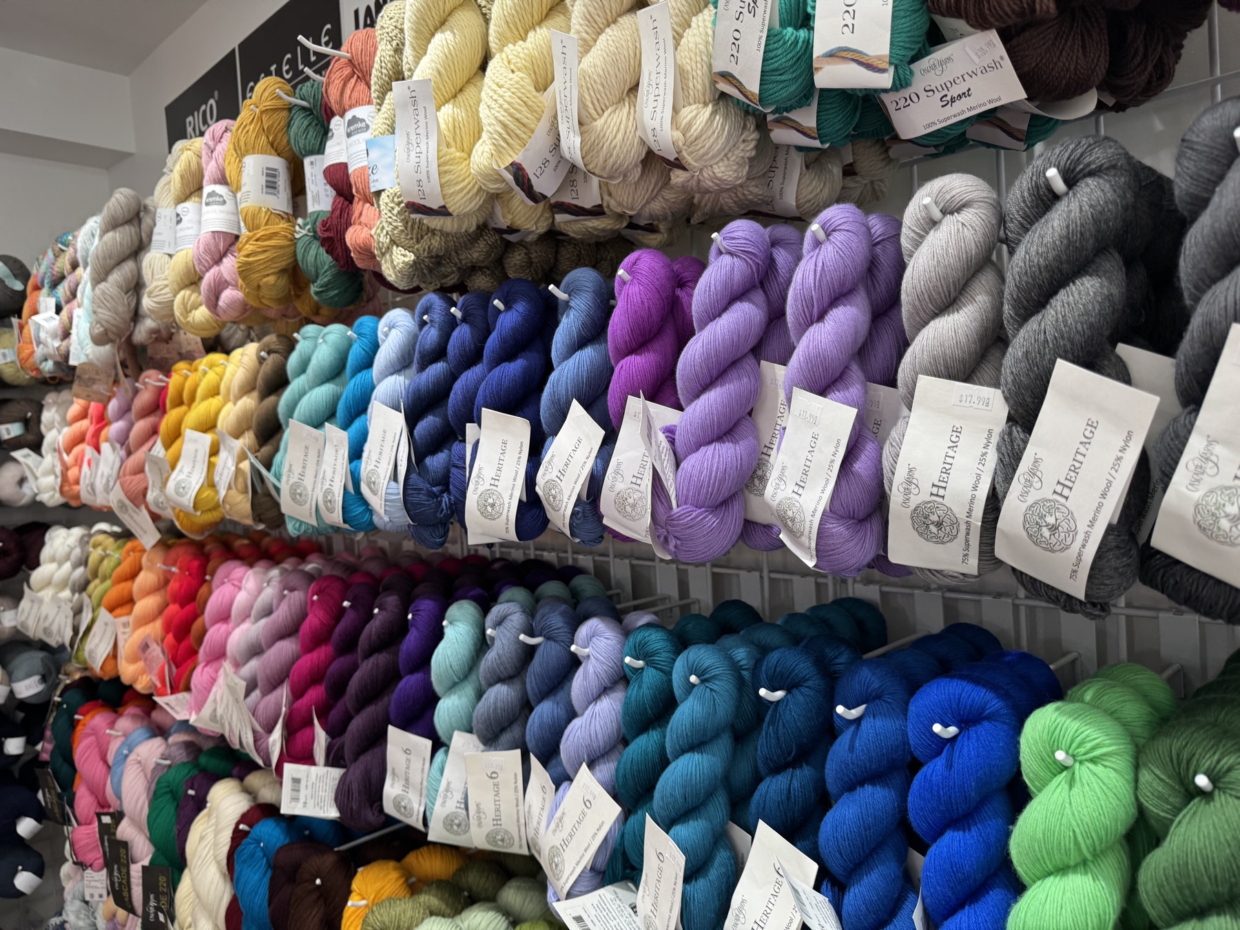 Skeins of yarn in every colour