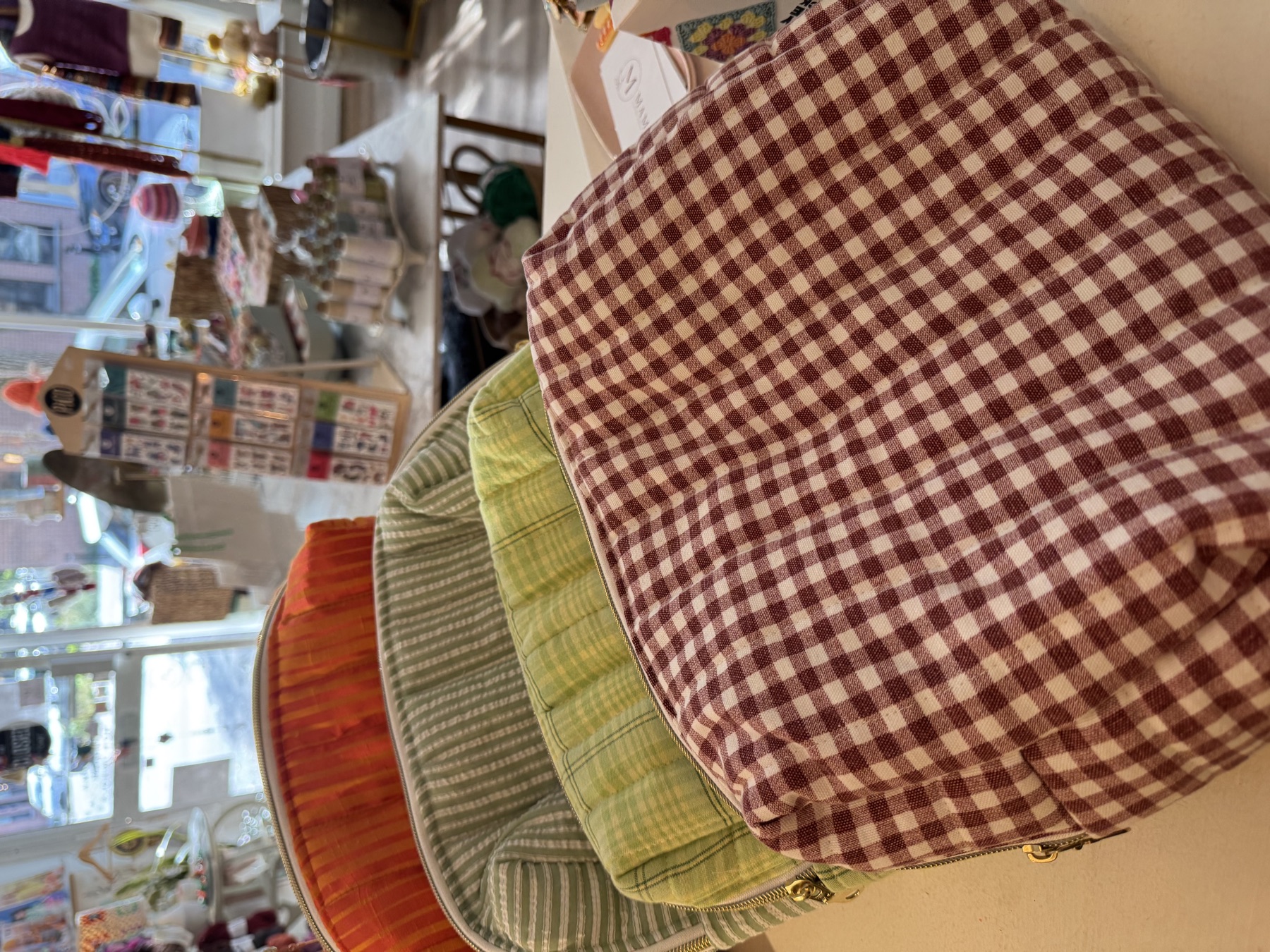 Fabric pouches made from recycled materials